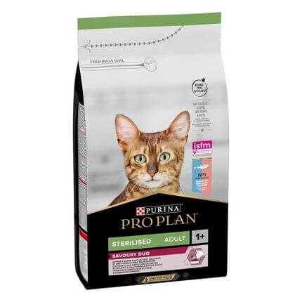 PRO PLAN Sterilised Adult 1+ SAVOURY DUO Rico em Bacalhau com Truta