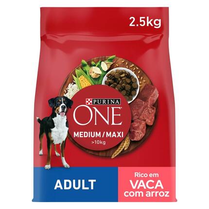 PURINA ONE Medium/Maxi Adulto -Rico em Vaca