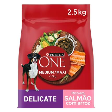 PURINA ONE Medium/Maxi Digestão Sensível - Rico em salmão