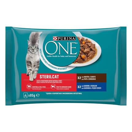 PURINA ONE Sterilcat Receitas em Molho - Pato - Sardinha