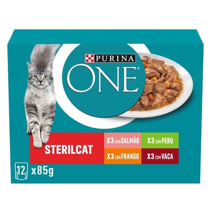 PURINA ONE Sterilcat Receitas em Molho - Salmão - Peru - Frango - Vaca