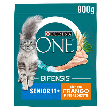 PURINA ONE Senior 11+, Rico em Frango e Cereais Integrais