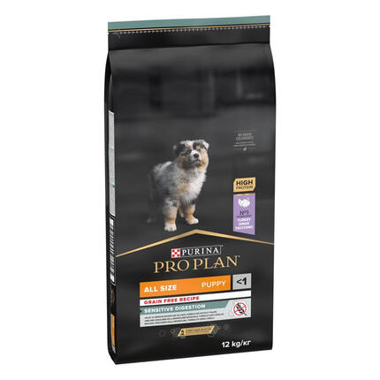 PRO PLAN Cachorro Todos os Portes Digestão Sensível Grain Free Rico em Peru