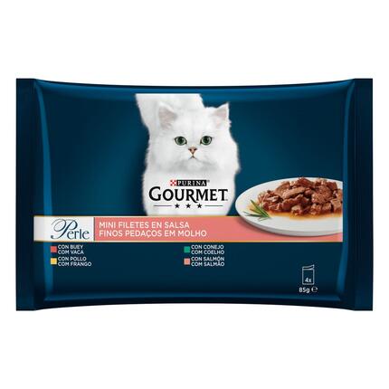 GOURMET Perle Finos Pedaços em Molho - Vaca, Frango, Coelho e Salmão