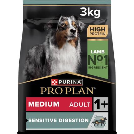 PRO PLAN Cão Médio Adulto com Digestão Sensível Rico em Borrego