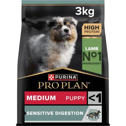 PRO PLAN Cachorro Porte Médio Digestão Sensível Rico em Borrego