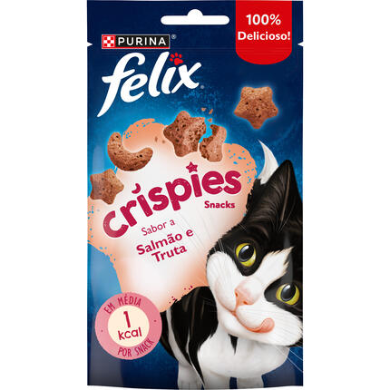 Felix Crispies Snacks Aromatizado com Salmão e Truta