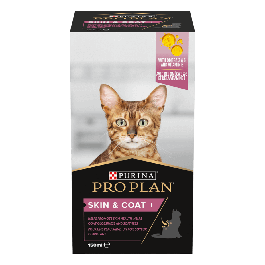 PRO PLAN® Cat Skin & Coat | Pele e Pelo Suplemento para Gato em Óleo