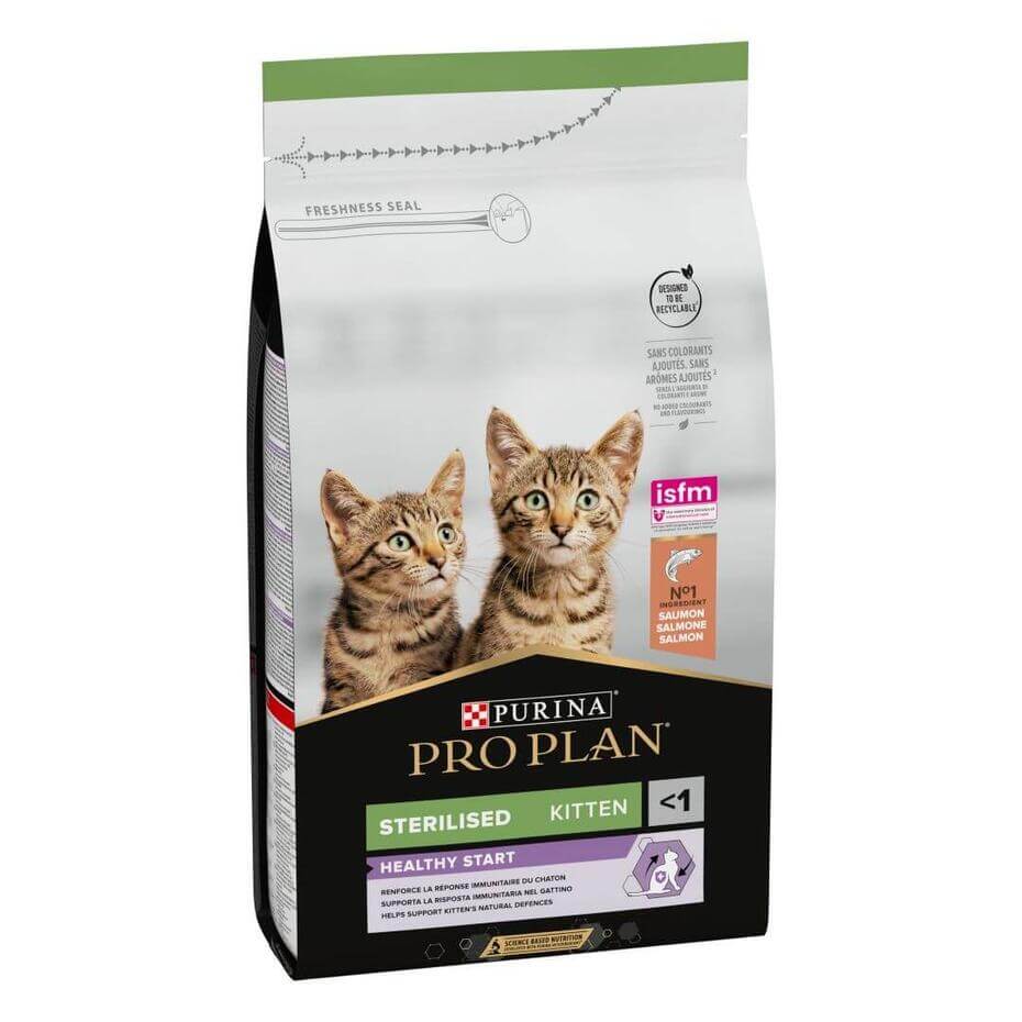 PRO PLAN Sterilised Kitten | Gatinhos 3-12 meses HEALTHY START Rico em Salmão