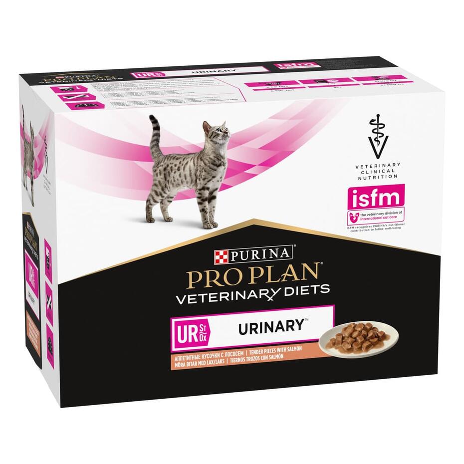 PRO PLAN VETERINARY DIETS Feline UR St/Ox Urinary Saquetas com Salmão