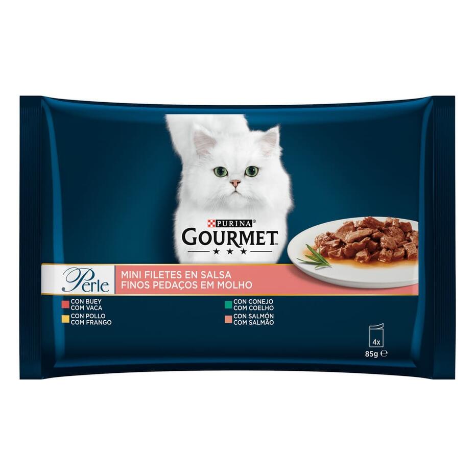 GOURMET Perle Finos Pedaços em Molho - Vaca, Frango, Coelho e Salmão
