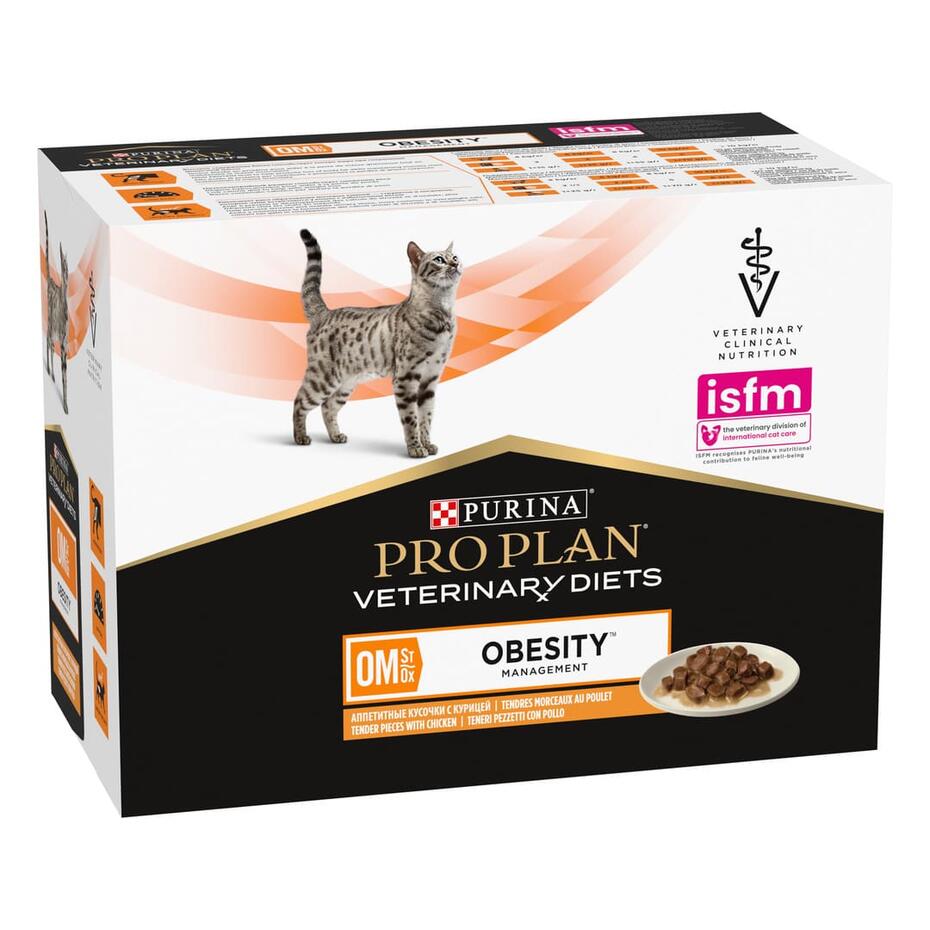 PRO PLAN VETERINARY DIETS Feline OM St/Ox Obesity Management Saquetas com Frango