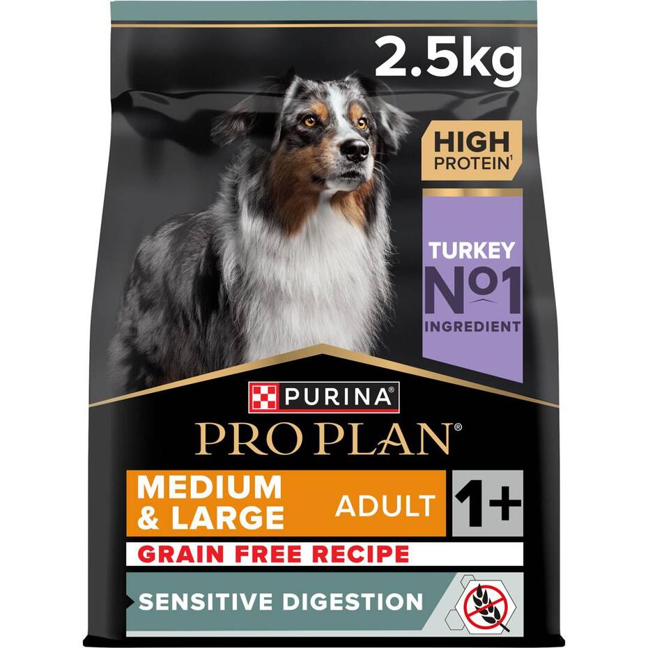 PRO PLAN Cão Adulto Porte Médio e Grande Digestão Sensível Grain Free Rico em Peru
