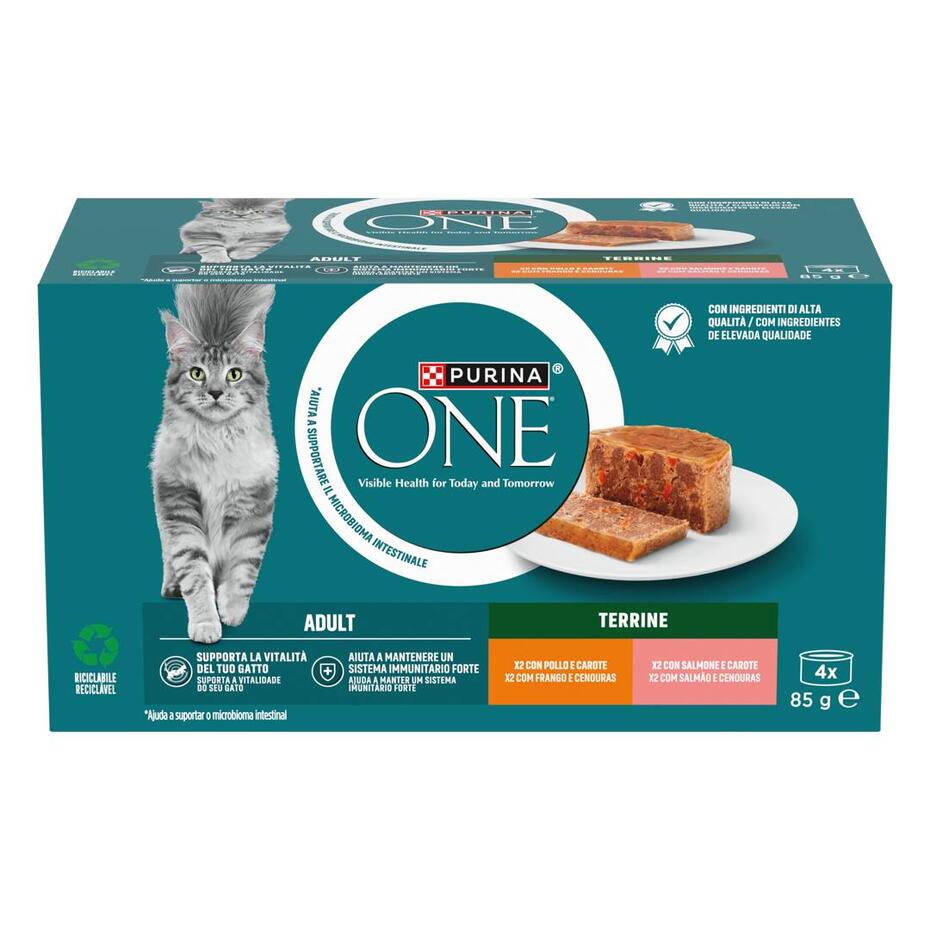 Purina ONE Terrine Adult  Salmão_Frango 4x85g