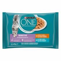 Gato Hum Purina ONE Sensitive Frango e Peru 4x85g