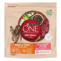 Cão Seco Purina ONE MINI Pele e Pelo 1,5kg