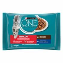 Gato Hum Purina ONE Sterilcat Pato e Sardinha 4x85g