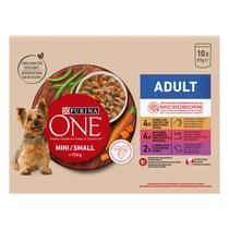 PURINA ONE Mini/Small Adulto Receitas em Molho - Frango -Borrego - Peru - Vaca