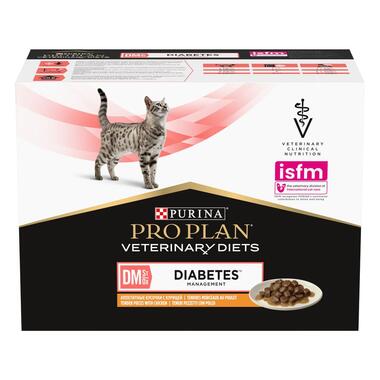 PRO PLAN VETERINARY DIETS Feline DM St/Ox Diabetes Management Saquetas com frango