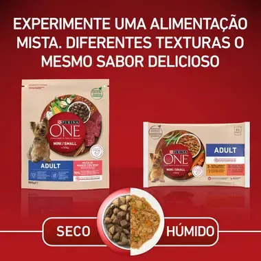 PURINA ONE Mini/Small Adulto - Rico em Vaca