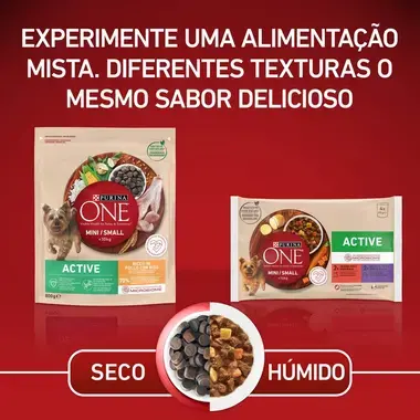 PURINA ONE Mini/Small Ativo - Rico em Frango