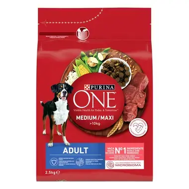 PURINA ONE Medium/Maxi Adulto -Rico em Vaca