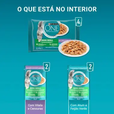 PURINA ONE Indoor Receitas em Molho - Atum - Vitela