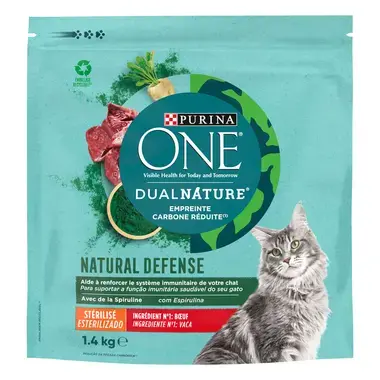 Purina ONE® Dual Nature Sterilcat Vaca com Espirulina