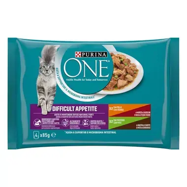 PURINA ONE Apetite Difícil Receitas em Molho - Frango Vaca - Peru Pato