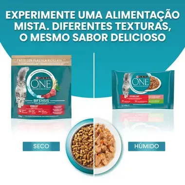 PURINA ONE Sterilcat Receitas em Molho - Salmão - Peru - Frango - Vaca