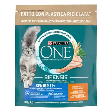 PURINA ONE Senior 11+, Rico em Frango e Cereais Integrais