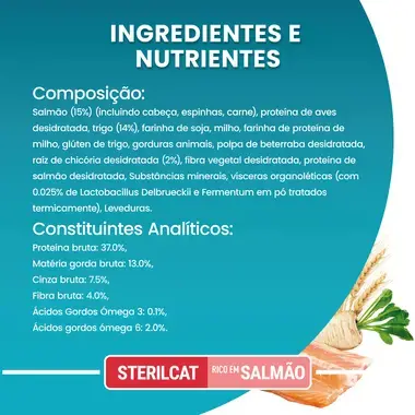 PURINA ONE Sterilcat - Rico em Salmão e Cereais Integrais