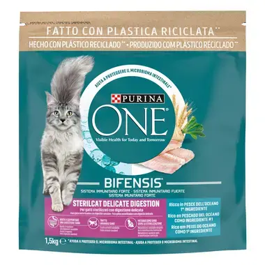PURINA ONE Sterilcat Delicate - Rico em Peixe do Oceano e Cereais Integrais