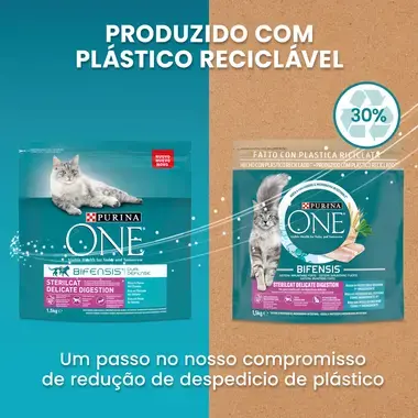 PURINA ONE Sterilcat Delicate - Rico em Peixe do Oceano e Cereais Integrais