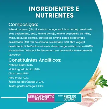 PURINA ONE Sterilcat Delicate - Rico em Peixe do Oceano e Cereais Integrais