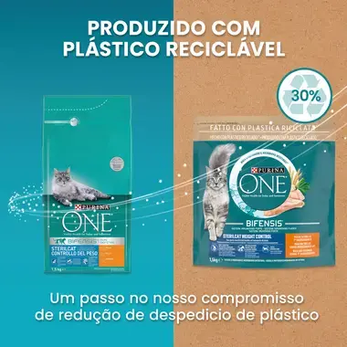 PURINA ONE Sterilcat Controlo de Peso - Rico em Frango e Cereais Integrais
