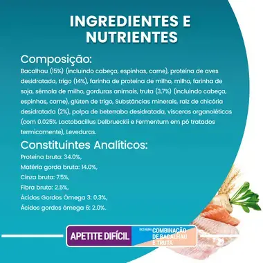 PURINA ONE - Apetite Difícil Rico em Bacalhau e Truta