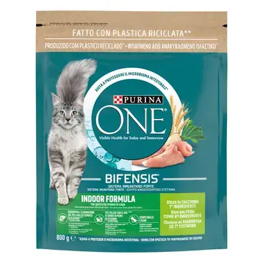 PURINA ONE Indoor - Rico em Peru e Cereais Integrais