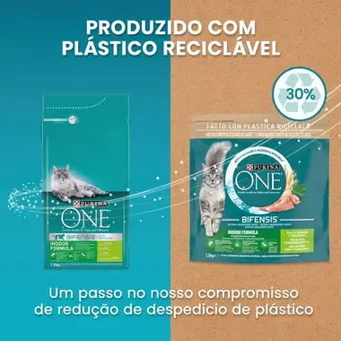 PURINA ONE Indoor - Rico em Peru e Cereais Integrais