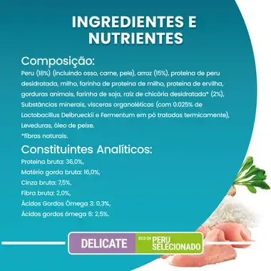 PURINA ONE Delicate - Rico em Peru e Arroz