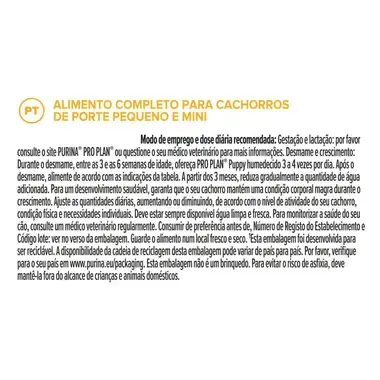 PRO PLAN ACTI-PROTECT Small & Mini Puppy / Pequeno & Mini Cachorro Rico em Borrego