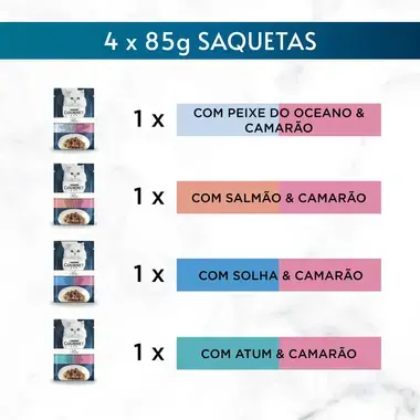 GOURMET Perle Delícias em Molho - Peixe do Oceano, Salmão, Solha e Atum