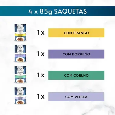 GOURMET Perle Finos Pedaços em Molho - Frango, Borrego, Coelho e Vitela
