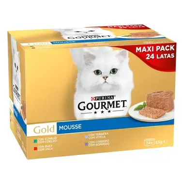 GOURMET Gold Mousse com Coelho, com Vaca, com Vitela, com Borrego