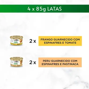 GOURMET Nature's Creations Frango guarnecido com Espinafres e Tomate & Peru guarnecido com Espinafres e Pastinaca