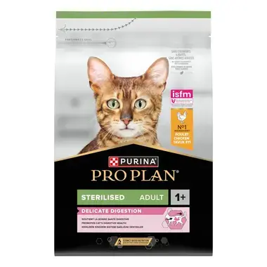 PRO PLAN Gato Adulto Esterilizado 1+ DIGESTÃO DELICADA Rico em Frango