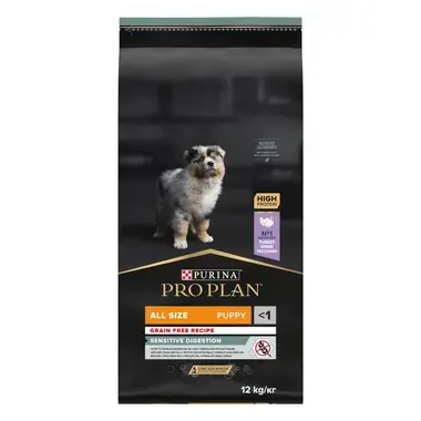 PRO PLAN Cachorro Todos os Portes Digestão Sensível Grain Free Rico em Peru