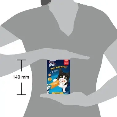 FELIX® Deli Moments™ snacks líquidos saborosos para gatos com frango saquetas 4x10g