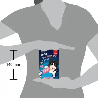 FELIX® Deli Moments™ Snacks líquidos saborosos para gatos com salmão saquetas 4x10g