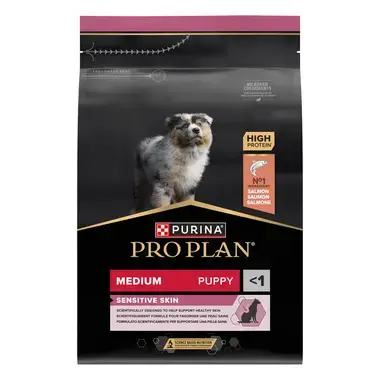 PRO PLAN Cachorro Porte Médio Pele Sensível Rico em Salmão